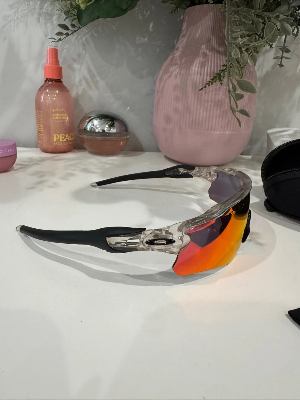 Sport Performance VR/AR Sunglasses with Red-Orange Mirrored Lens